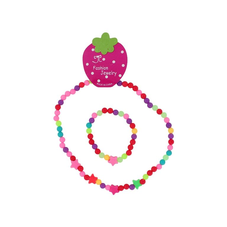 JEWELRY - SET - ELASTIC - PLASTIC BALLS - STAR S79 - MIX - PACKAGE (6 sets)