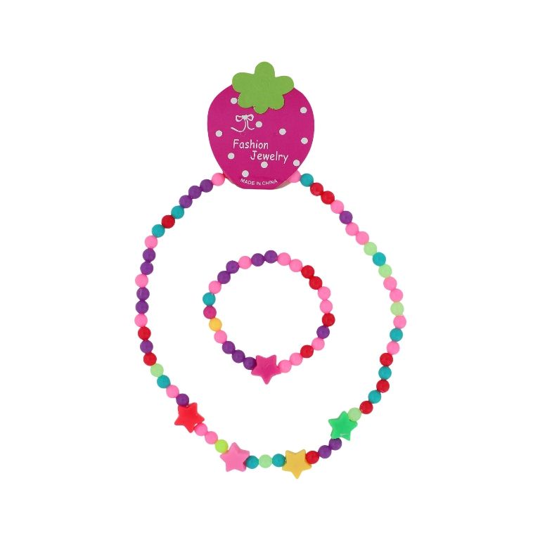 JEWELRY - SET - ELASTIC - PLASTIC BALLS - STAR S80 - MIX - 1 set