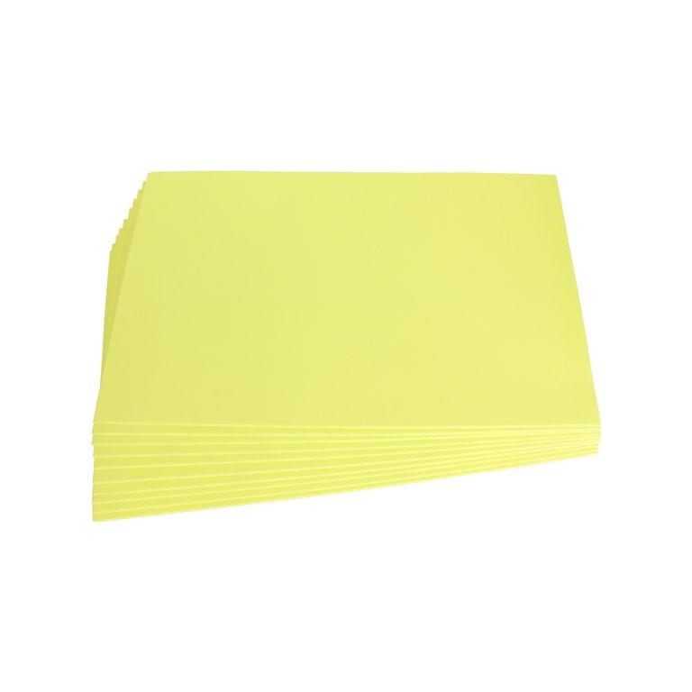 PAPER FOR DECORATION - FOAM SHEET - 19x30cm - YELLOW - SECOND-RATE - PACKAGE 10pcs. Thickness -2.0mm