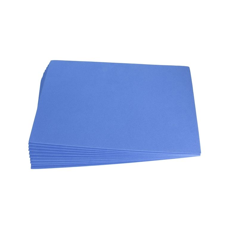 PAPER FOR DECORATION - FOAM SHEET - 19x30cm - BLUE - SECOND-RATE - PACKAGE 10pcs. Thickness -2.4mm
