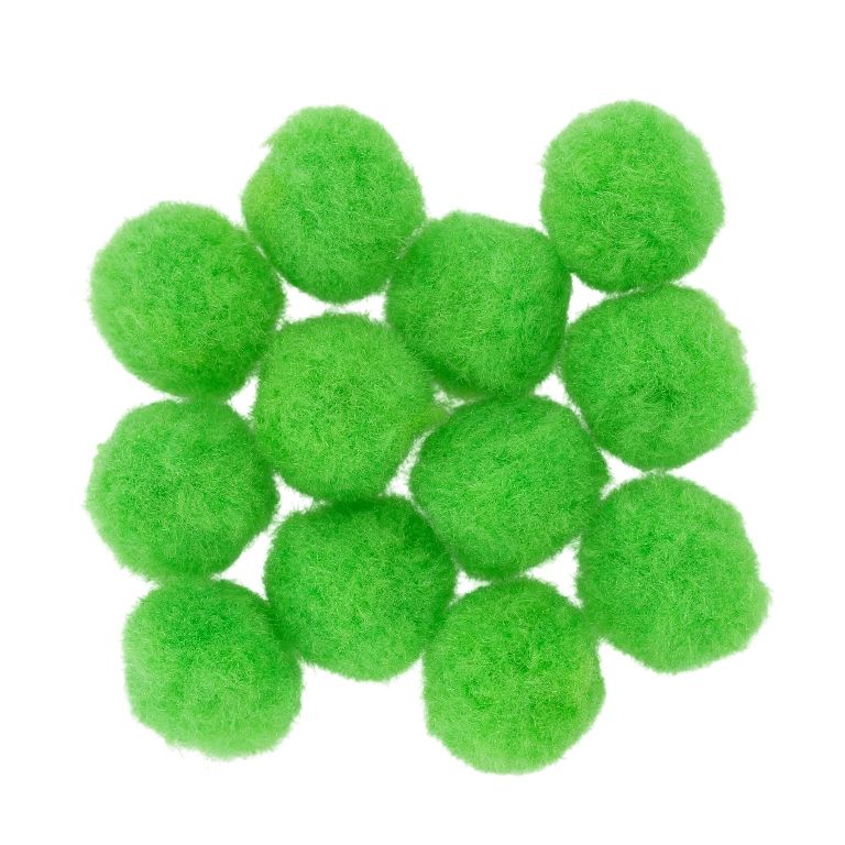 TEXTILE BEADS - POMPON POLYESTER - 18mm GREEN (LIGHT) 68 - PACKAGE 200pcs.
