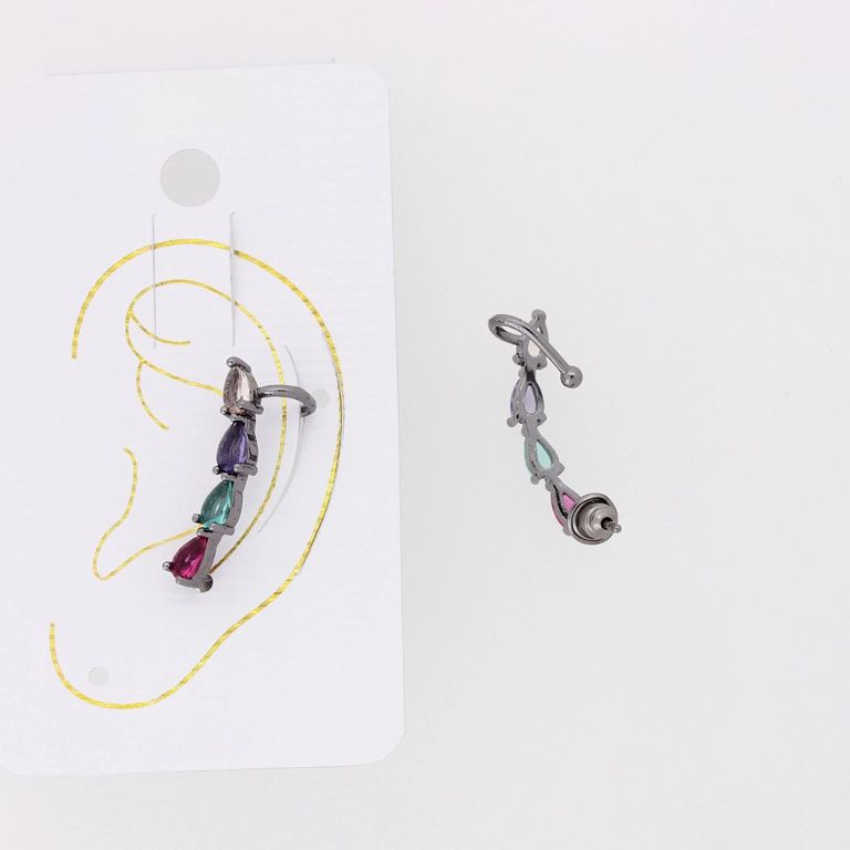 JEWELRY - EAR CUFF - LEFT - ZIRCON Е342 - OXIDIZED AND MIX - 1pc.