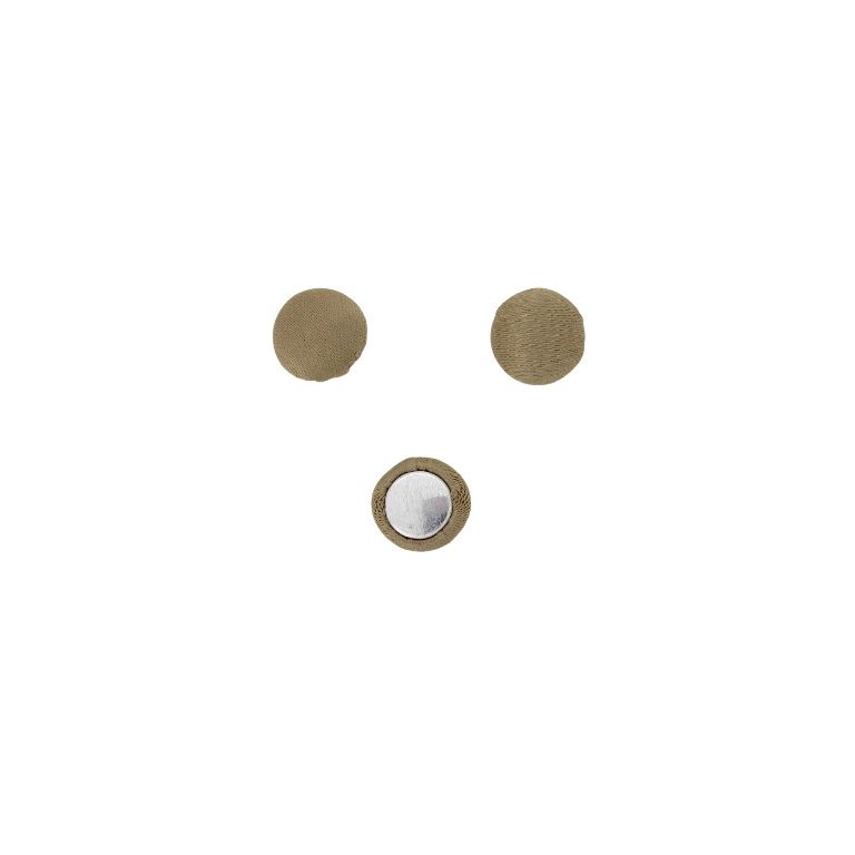 ADHESIVE BEADS - TEXTILE - HEMISPHERE 032 - 12x6mm - SATIN 01 - BEIGE - PACKAGE 100pcs.
