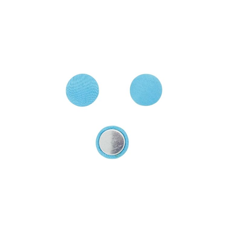 ADHESIVE BEADS - TEXTILE - HEMISPHERE 045 - 15x5mm - SATIN 01 - BLUE - PACKAGE 100pcs.