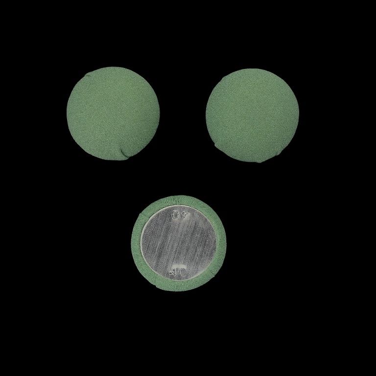 ADHESIVE BEADS - TEXTILE - HEMISPHERE 154 - 25x12mm - GEORGETTE 01 - MINT - PACKAGE 25pcs.