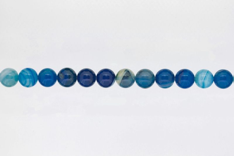 NATURAL STONE BEADS - AGATE BLUE - 10mm - STRING (38pcs.) Hole-1.8mm