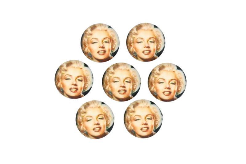 GLASS BEADS - CABOCHONS PATTERN - HALF ROUND 16mm - MARILYN 03 - PACKAGE 25pcs.