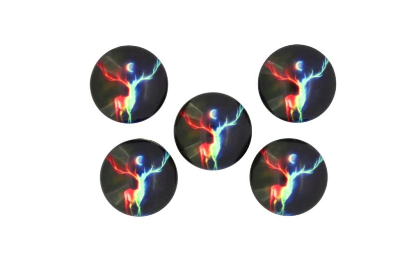 GLASS BEADS - CABOCHONS PATTERN - HALF ROUND 20mm - ANIMALS - DEER - PACKAGE 25pcs.