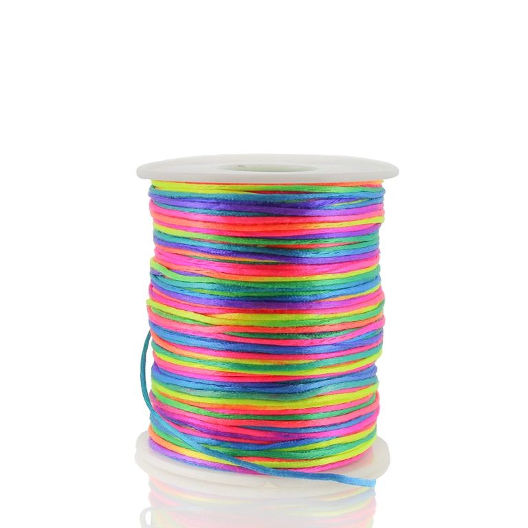 SATIN THREAD 1.0mm - RAINBOW - PACKAGE 2x70meters