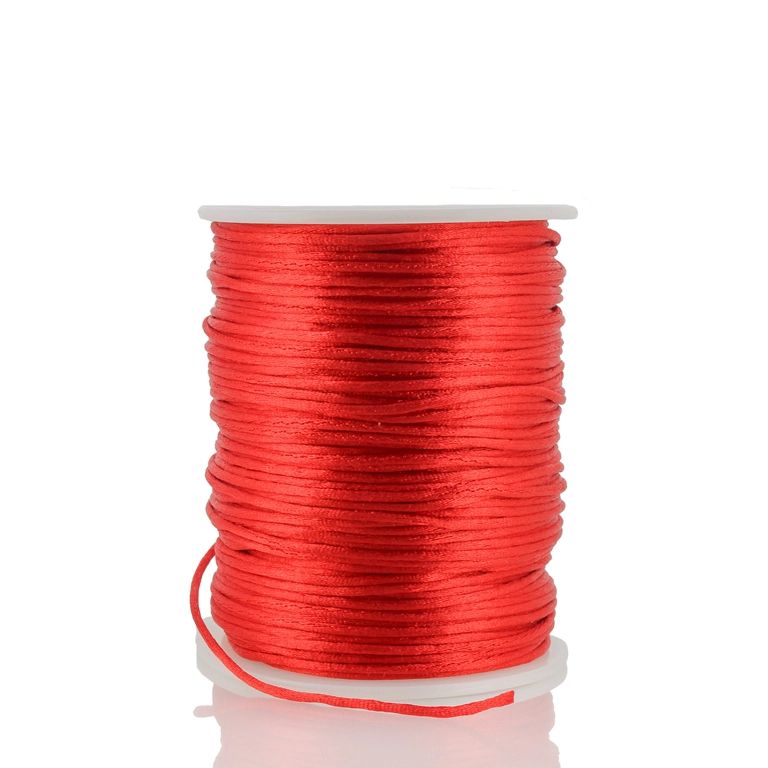SATIN THREAD 1.0mm - RED 201 - PACKAGE 2x70meters