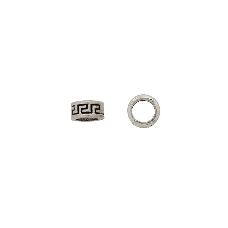 METAL BEADS - CIRCLE 41 ELEMENTS - 6x8mm NICKEL - PACKAGE 100pcs. Hole-6.0mm