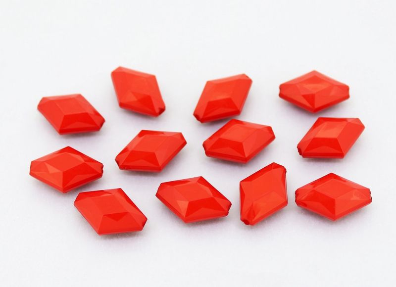 OPAQUE PLASTIC BEADS - CUBE - 6x6mm RED С07 - 50g Hole-3.5mm (305pcs.)