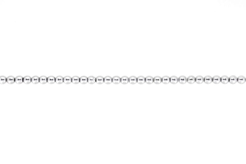 NATURAL STONE BEADS - HEMATITE SILVER - 4mm - STRING (94pcs.) Hole-0.8mm