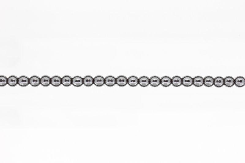 NATURAL STONE BEADS - HEMATITE - 6mm - STRING (64pcs.) Hole-1.6mm