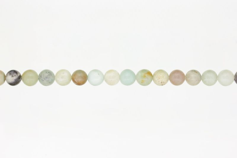 NATURAL STONE BEADS - AMAZONITE - 8mm - STRING (48pcs.) Hole-1.6mm