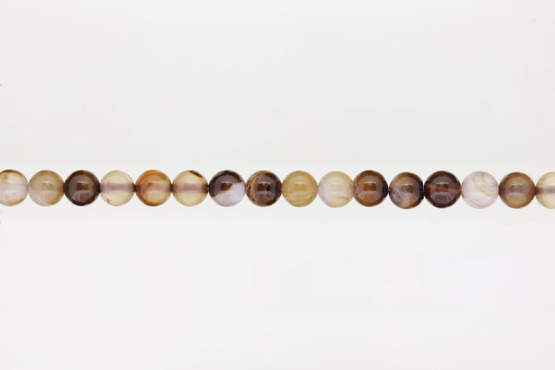 NATURAL STONE BEADS - AGATE BROWN - 8mm - STRING (48pcs.) Hole-1.6mm