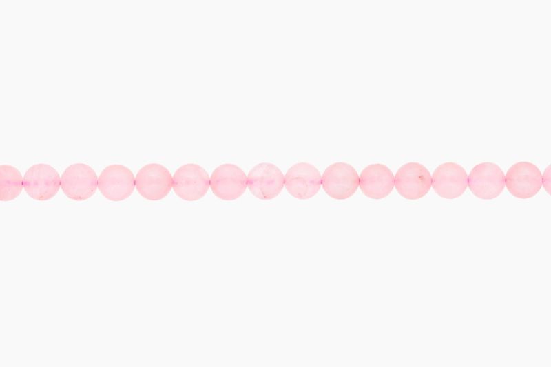 NATURAL STONE BEADS - QUARTZ PINK - 8mm - STRING (48pcs.) Hole-1.6mm