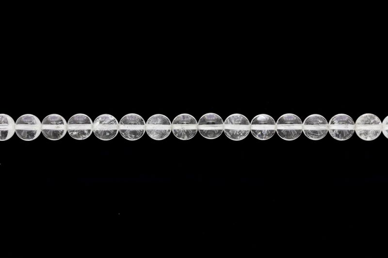NATURAL STONE BEADS - MOUNTAIN CRYSTAL - 8mm - STRING (48pcs.) Hole-1.6mm