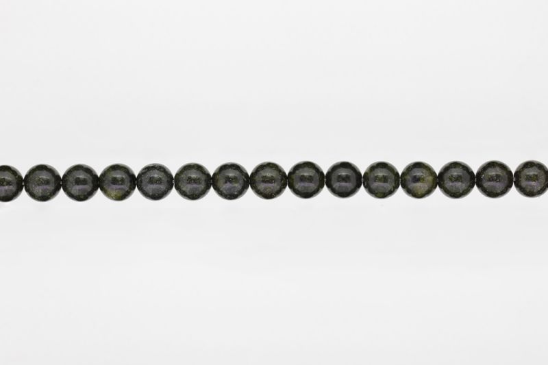 NATURAL STONE BEADS - RUSSIAN SERPENTINE - 8mm - STRING (48pcs.) Hole-1.6mm