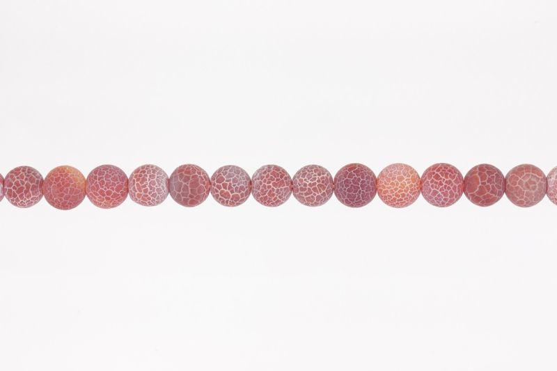 NATURAL STONE BEADS - AGATE CRACKED CARNEOL - 10mm - STRING (38pcs.) Hole-1.8mm