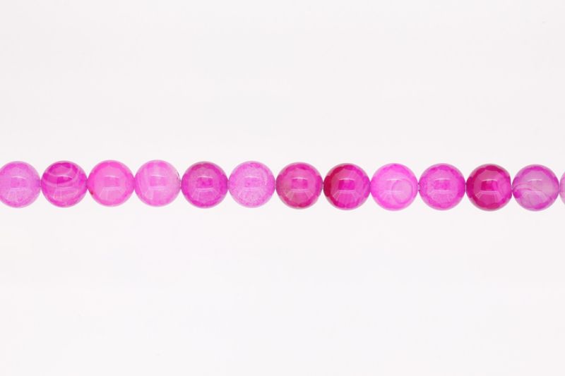 NATURAL STONE BEADS - AGATE PINK - 10mm - STRING (38pcs.) Hole-1.8mm