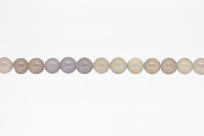 NATURAL STONE BEADS - AGATE GRAY - 10mm - STRING (38pcs.) Hole-1.8mm