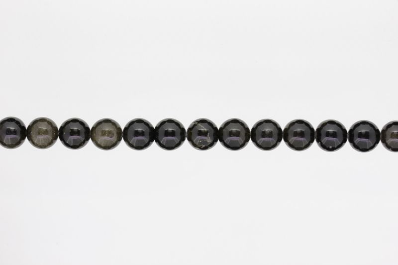 NATURAL STONE BEADS - OBSIDIAN GOLDEN - 10mm - STRING (38pcs.) Hole-1.8mm