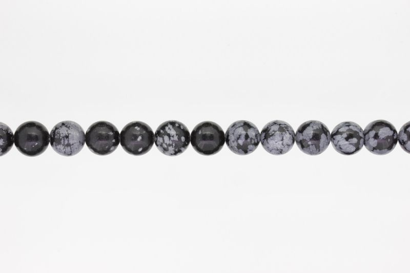 NATURAL STONE BEADS - ONYX SNOWFLAKE - 10mm - STRING (38pcs.) Hole-1.8mm