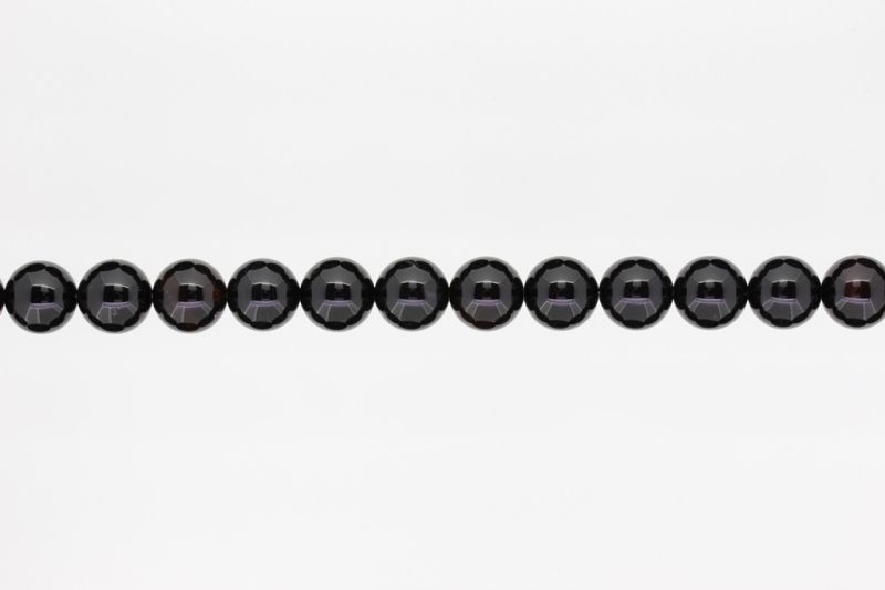 NATURAL STONE BEADS - ONYX BLACK - 10mm - STRING (38pcs.) Hole-1.8mm