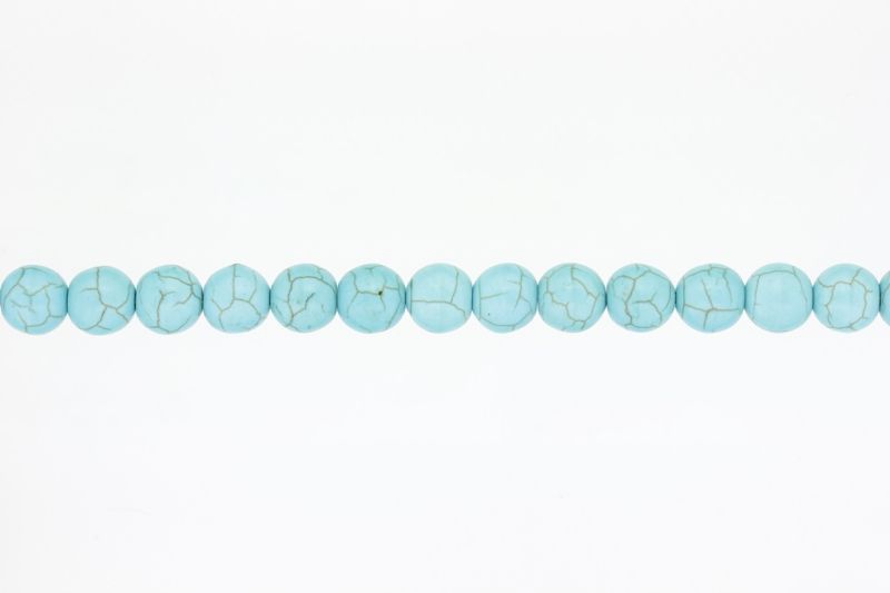 NATURAL STONE BEADS - TURQUOISE - 10mm - STRING (38pcs.) Hole-1.8mm