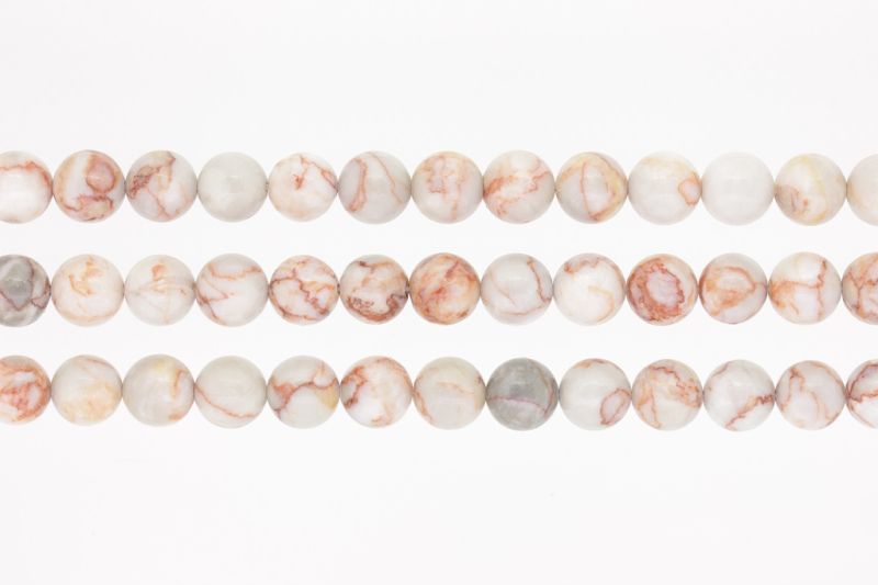NATURAL STONE BEADS - JASPER RED ZEBRA - 10mm - PACKAGE (3x38pcs.) Hole-1.8mm