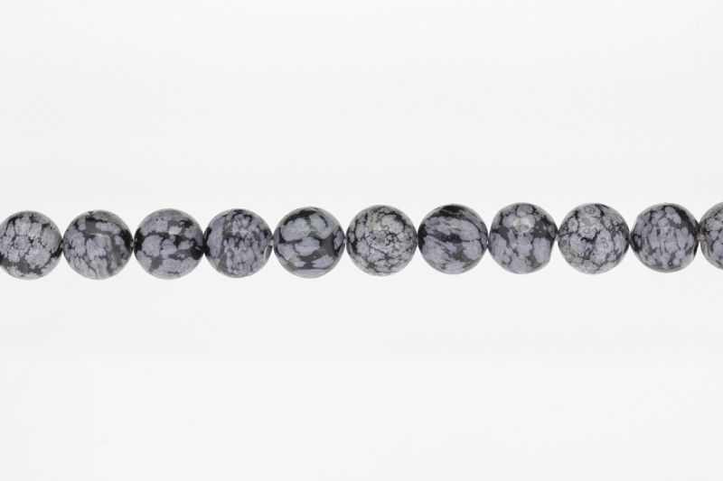 NATURAL STONE BEADS - ONYX SNOWFLAKE - 12mm - STRING (32pcs.) Hole-2.0mm