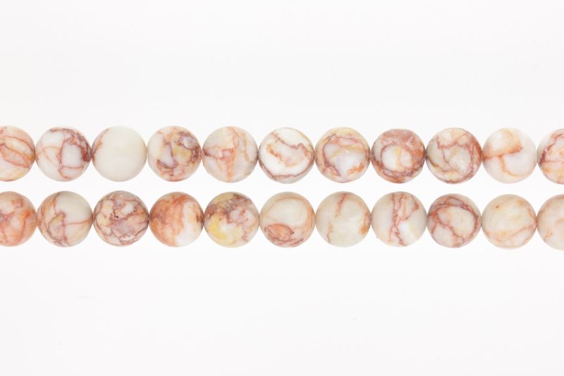 NATURAL STONE BEADS - JASPER RED ZEBRA - 12mm - PACKAGE (2x32pcs.) Hole-2.0mm