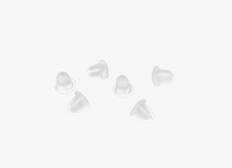 CLEAR RUBBER SILICONE EARRING BACKS - 3.5х4mm - 200pcs.