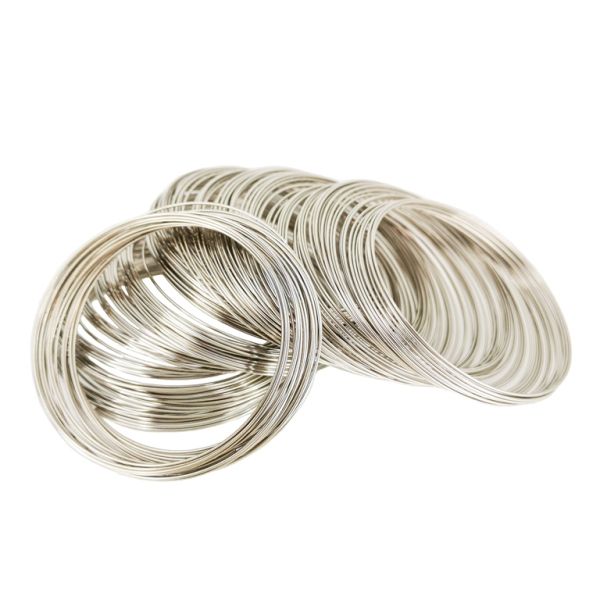 METAL ELEMENTS - MEMORY WIRE - BRACELET - 60х0.7mm NICKEL COLOR -  500g (840loops)