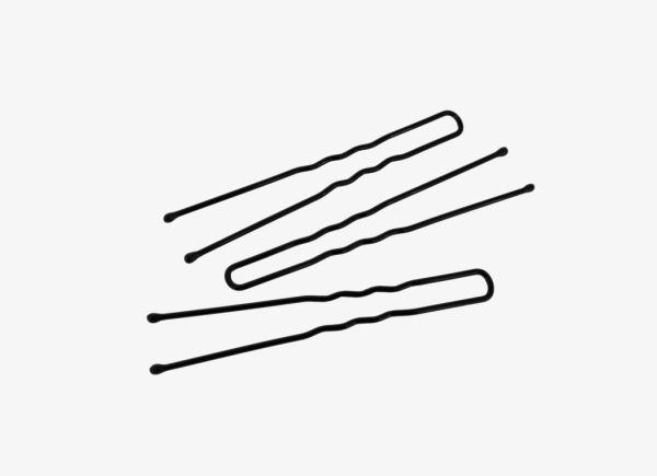 METAL ELEMENTS - U-SHAPED HAIR PINS - 60x7mm BLACK - 20pcs.