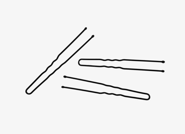 METAL ELEMENTS - U-SHAPED HAIR PINS - 70x7mm BLACK - 20pcs.