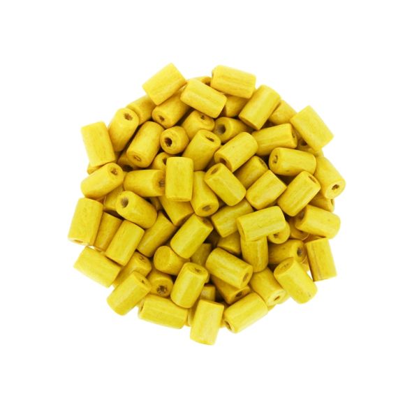 WOODEN BEADS - CYLINDER SHAPED - 8х5mm YELLOW 12 - 500g Hole:3.0mm (5100pcs.)