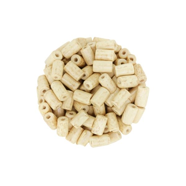 WOODEN BEADS - CYLINDER SHAPED - 8х5mm NATURAL 02 - 50g Hole:3.0mm (540pcs.)