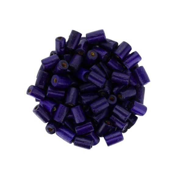 WOODEN BEADS - CYLINDER SHAPED - 8х5mm PURPLE (DARK) - 500g Hole:3.0mm (5700pcs.)