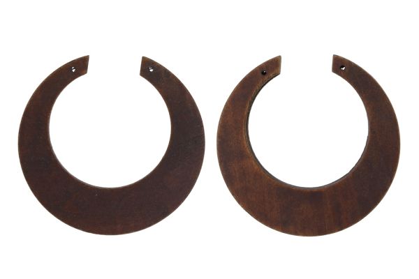 WOODEN BASICS - CIRCLE 10 CUT - 60х4mm - BROWN - 30pcs. Hole-2.0mm