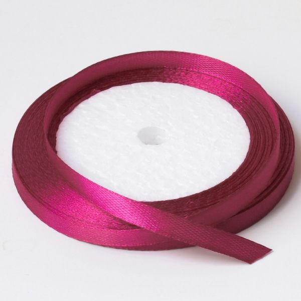 SATIN RIBBON 0.6cm - CYCLAMEN (DARK) 028 - 25yards(22m)