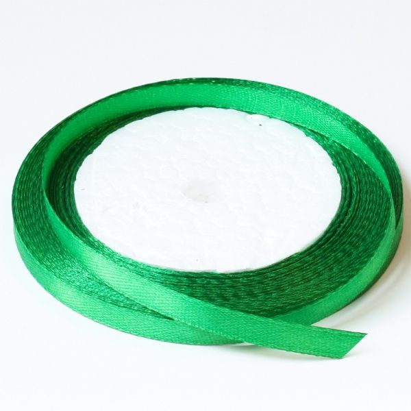 САТЕН 0.6см - ЗЕЛЕНО 111 - ПАКЕТ 10х25ярда(22м)