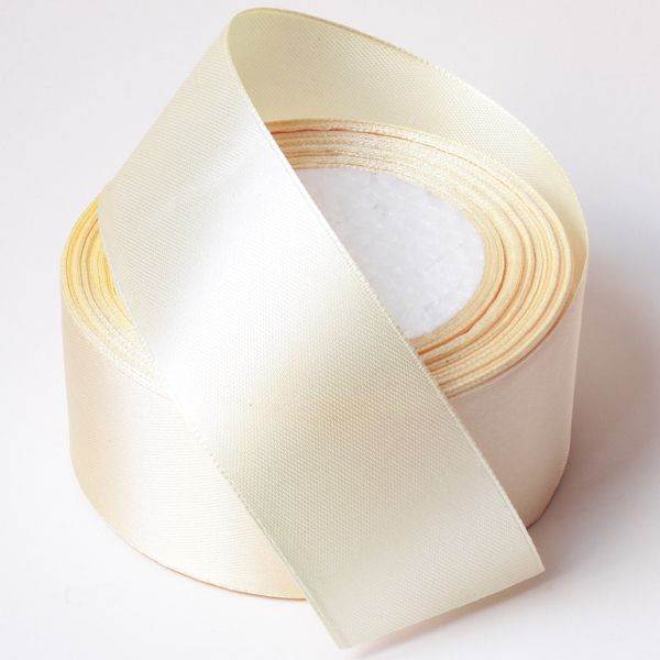 SATIN RIBBON 4.0cm - ECRU (LIGHT) 002 - PACKAGE 5x25yards(22m)