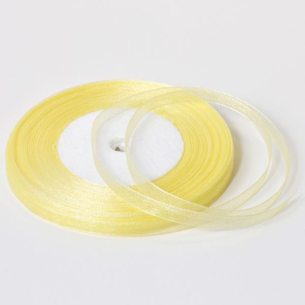 ОРГАНЗА 0.6см - ЖЪЛТО 015 - 50ярда(45м)