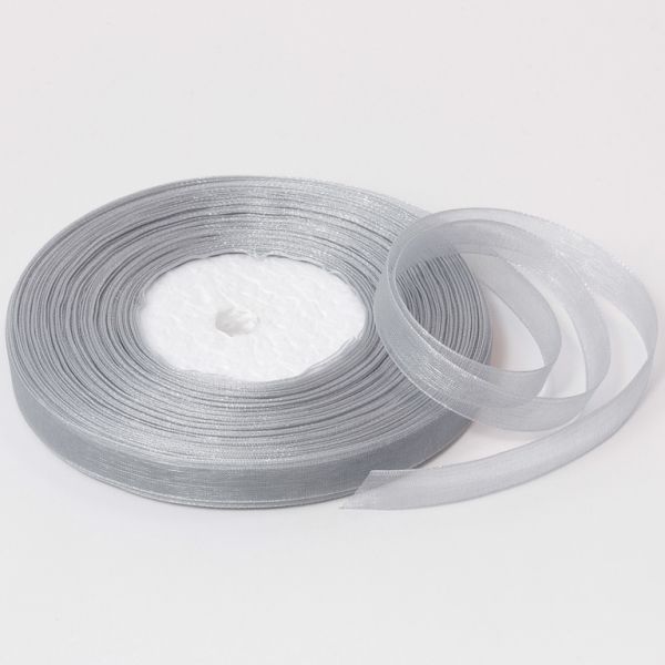 ORGANZA RIBBON 1.0cm - GRAY 059 - 50yards(45m)