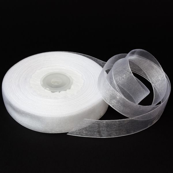 ORGANZA RIBBON 2.0cm - WHITE 001 - 50yards(45m)