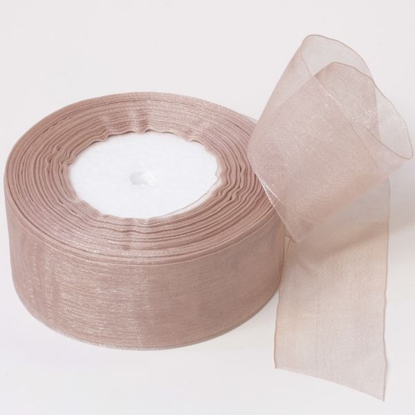 ORGANZA RIBBON 4.0cm - CAPPUCCINO 091 - PACKAGE 4х50yards(45m)