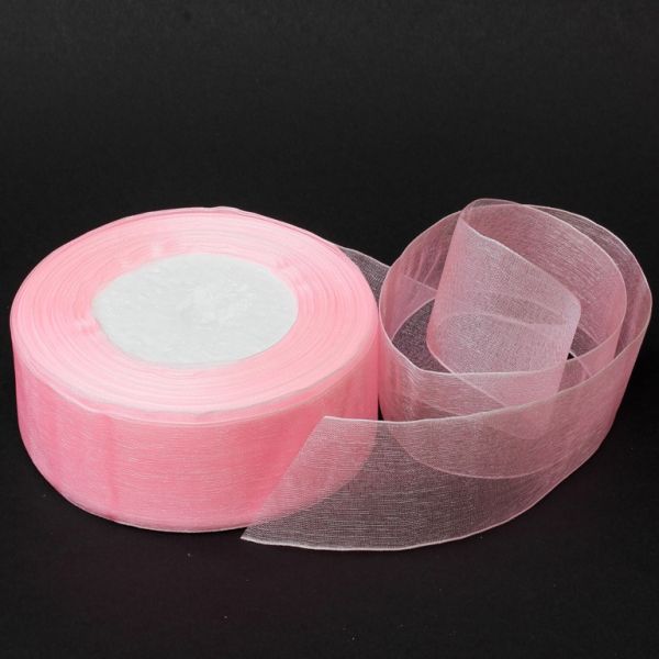 ORGANZA RIBBON 4.0cm - PINK (LIGHT) 004 - PACKAGE 4х50yards(45m)