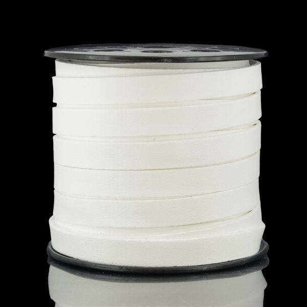 SUEDE FAUX CORD - LEATHER COATED - 1.0cm - WHITE 1017 - 20meters